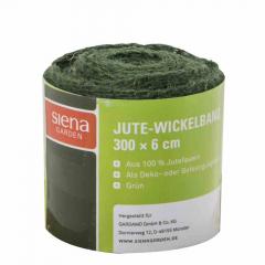 Siena Garden 641380 Jute-Wickelband, Farbe: grün, Maße: 300x6cm 300 x 6 cm