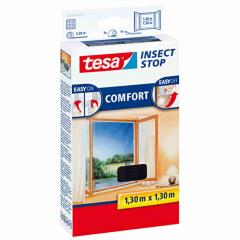 Tesa 55396-21-00 Fliegengitter für Fenster anthrazit 130x130cm Comfort-Fenster