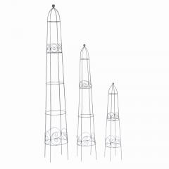Siena Garden 179579 Obelisken-Set Bastos, 3-teilig Metall dunkelgrau, unterverzinkt 21x100cm, 26x150cm, 31x200cm