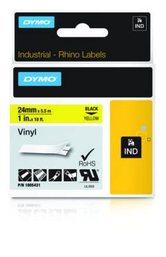 Brother 1805431 24x5,5m schwarz auf gelb Rhino Band IND, Vinyl