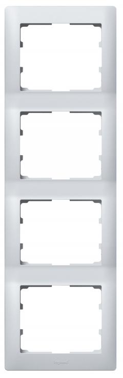 Legrand 771308 Rahmen Galea 4fach senkrecht soft alu , (Aluminium)