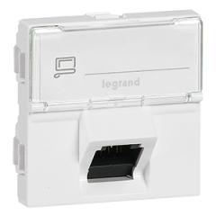 Legrand 076508 Datendose MOSAIC 1xRJ45 KAT6A STP 45° 2M WS , (weiß)