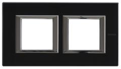 Bticino HA4802M2HVNN Rahmen 2fach horizontal Glas , (schwarz)