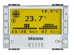 Bticino NT4451 Chronothermostat mit Display Tech UP , (Silber)