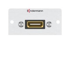 Kindermann 7444000542 HDMI Ethernet mit Kabelpeitsche 50x50mm Anschlussblende Halbblende