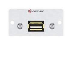 Kindermann 7444000522 USB 2.0 A-Buchse/A-Buchse 50x50mm Anschlussblende Halbblende