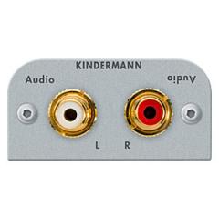 Kindermann 7441000410 Audio L/R 2xCinch 54x54mm Lötanschluss Anschlussblende Halbblende