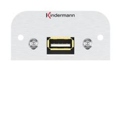 Kindermann 7441000522 USB 2.0 A-Buchse/A-Buchse 54x54mm Anschlussblende Halbblende
