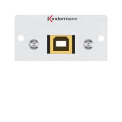 Kindermann 7444000525 USB 2.0 B-Buchse/A-Buchse Kabelpeitsche Anschlussblende Halbblende 50x50mm