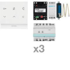 Elcom REK423Y Touch i2Audio+2Draht 3-Teilnehmer Audio-Sprechanlagen-Set