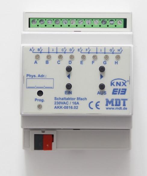 MDT AKK-0816.03 Schaltaktor 8-fach, 4TE REG, 16A, 230VAC