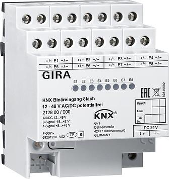 Gira 212800 Binäreing. 8f 12 - 48 V AC/DC pot.frei KNX REG
