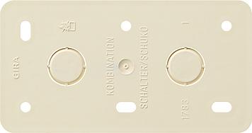 Gira 008013 Montageplatte 2fach-Kombinationen Aufputz Cremeweiß
