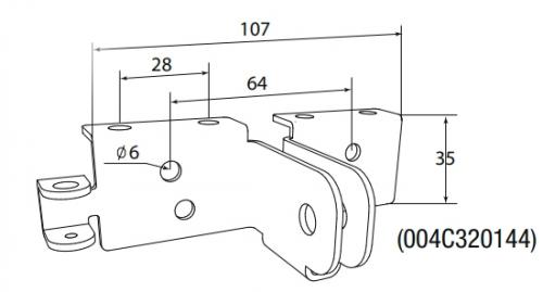 Chamberlain 004C320144 Torbeschlag mit Winkelanschlag für Rahmenmontage / 1 Stück