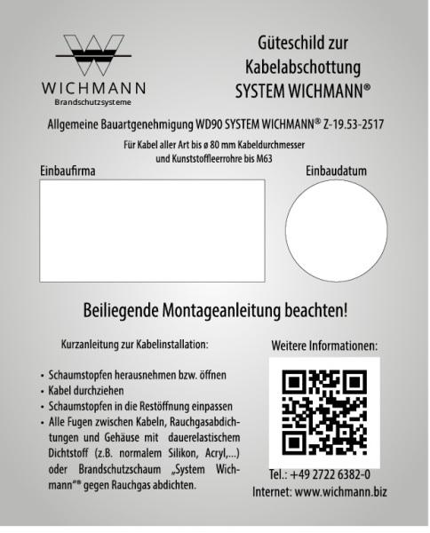 Wichmann 00100102-WD90-20 WD90, 20er Set Kennzeichnungsschilder