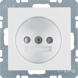 Berker 6167031909 Steckdose ohne Schutzkontakt polarweiß matt Berker S.1/B.3/B.7