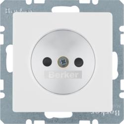 Berker 6167336089 Steckdose ohne Schutzkontakt polarweiß samt Berker Q.1/Q.3