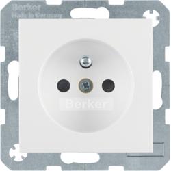 Berker 6765768989 Steckdose mit Schutzkontaktstift polarweiß, glänzend Berker S.1/B.3/B.7