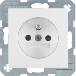 Berker 6768761909 Steckdose mit Schutzkontaktstift polarweiß matt Berker S.1/B.3/B.7