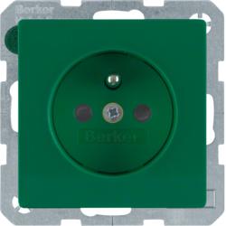 Berker 6768766013 Steckdose mit Schutzkontaktstift grün samt Berker Q.1/Q.3