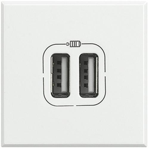 Bticino HD4287C2 USB-Ladestation Axolute USB A+C 2-modulig Weiß , (weiß)