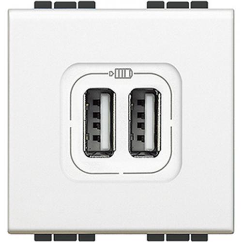 Bticino N4287C2 USB-Ladestation LivingLight USB A+C 2-modulig Weiß , (weiß)