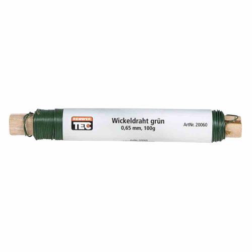 REWWER-TEC Wickeldraht grün 0.70mm auf Holzstab a 100gr.