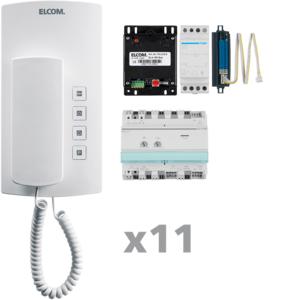 Elcom 1001911 i2-BUS-Sprechanlagen-Set AKB-11 Audio-Set 11Teilnehmer