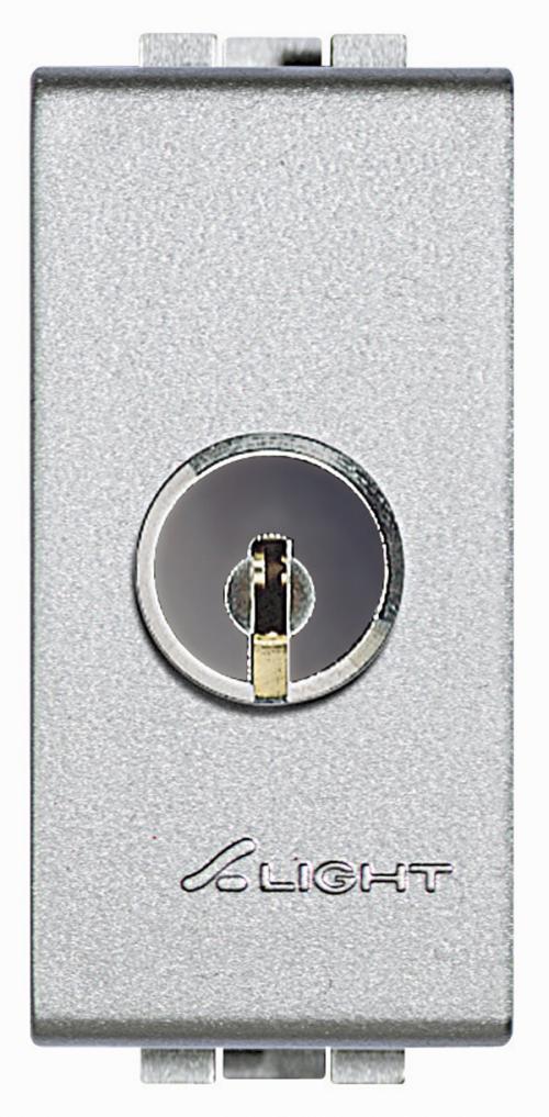 Bticino NT4012 Schlüsselschalter LIGHT-TECH 2P 16A inkl. Schl. , (Aluminium)
