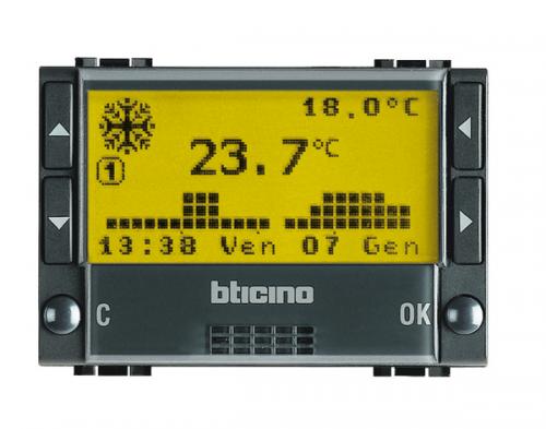 Bticino L4451 Chronothermostat mit Display UP , (anthrazit)